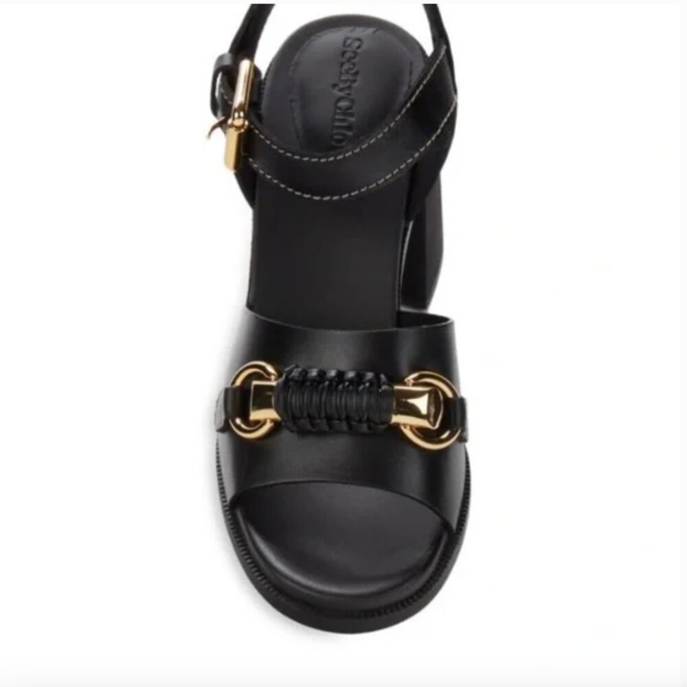 SEE BY CHLOÉ Lylia Leather Bit Sandals Size 36